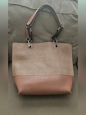 Calvin Klein Sonoma Two-Tone Tan Blush Tote Bag
